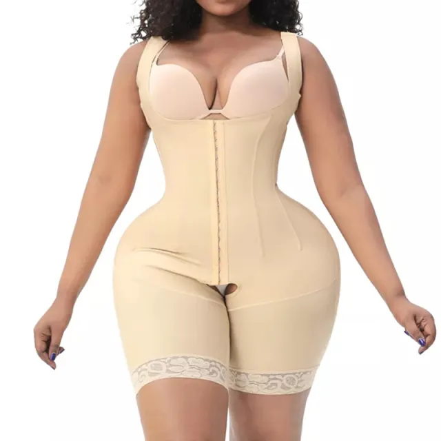 9 Steel Rib 3 Rows Plus Size Body Shaping Belly Contraction Hip Lifting Slimming Clothes Apricot - Shop at LoveMi
