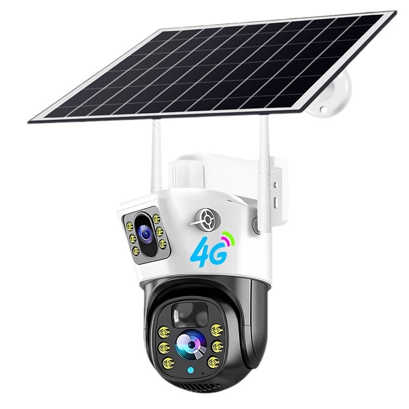 Solar Home Surveillance Camera Dual-screen Outdoor Wifi4g Intelligent Network - Image 1