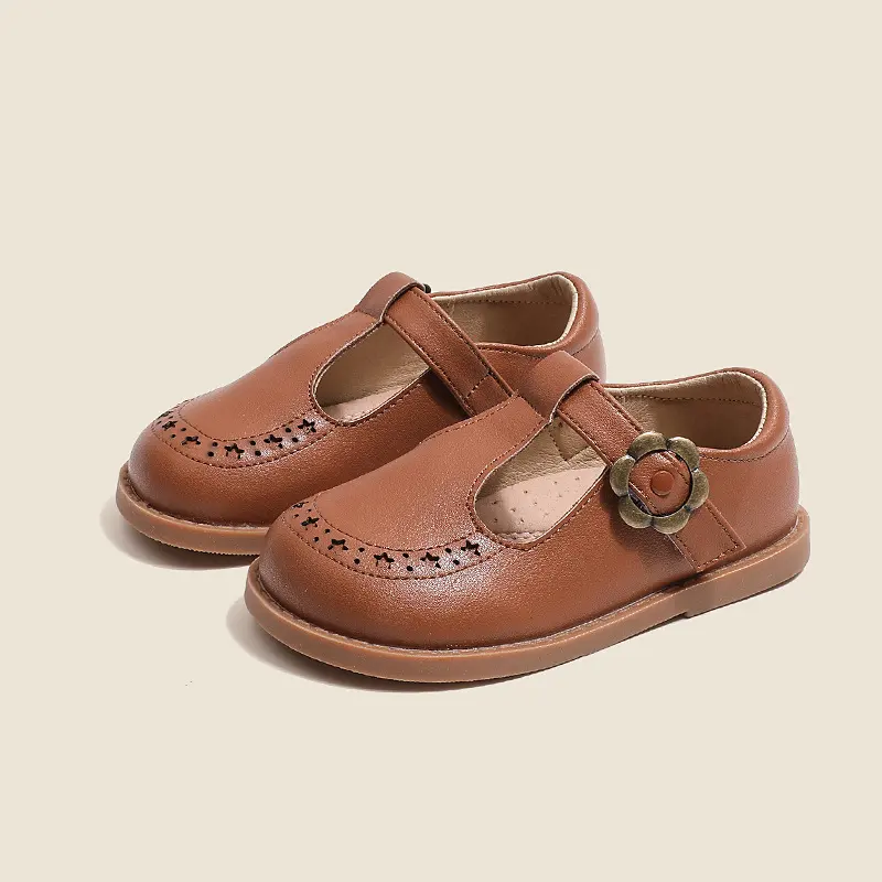 Girls' Leather Shoes Genuine Non-slip Princess