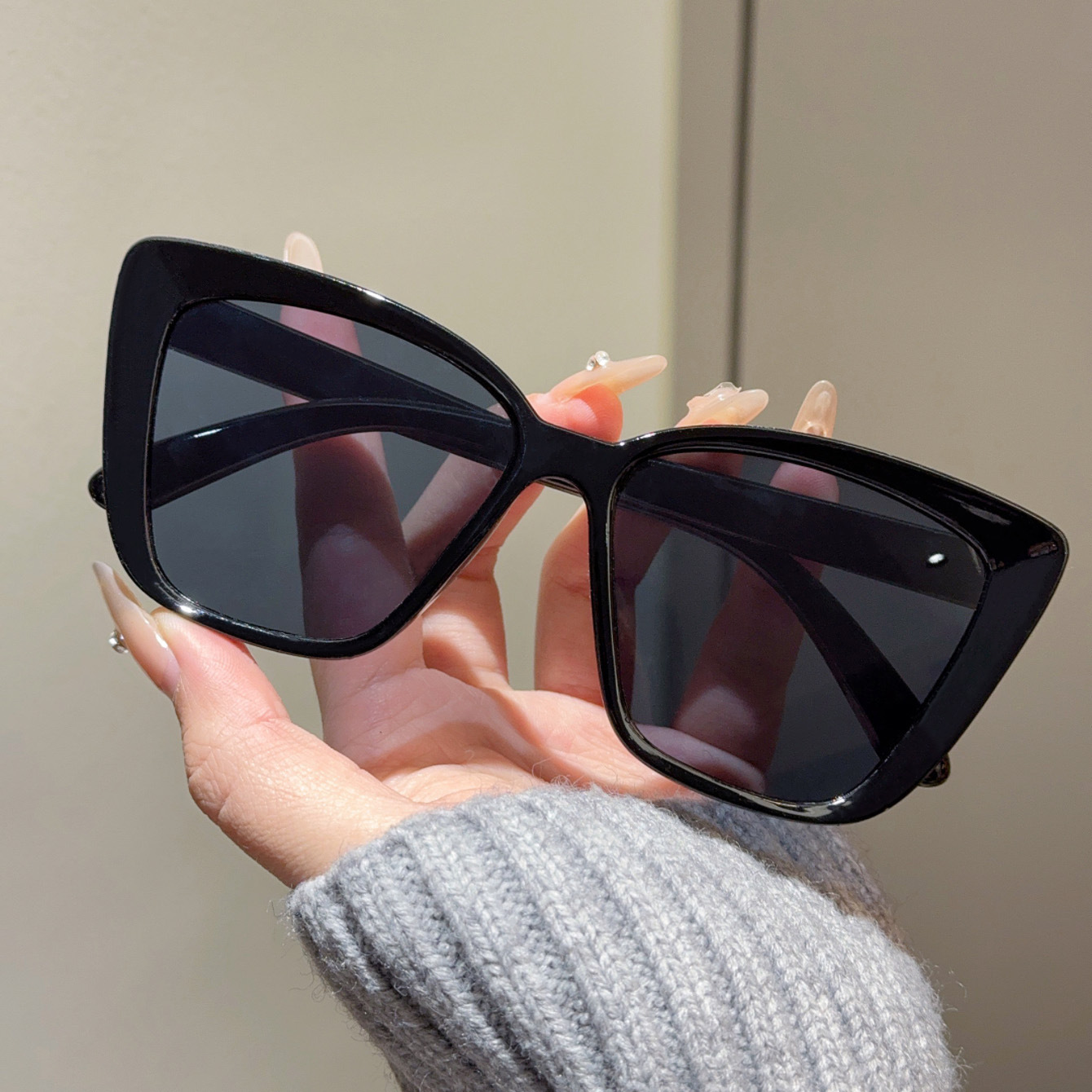 Versatile Slimming High-grade Sunglasses Large Frame Plain Glasses - Image 14
