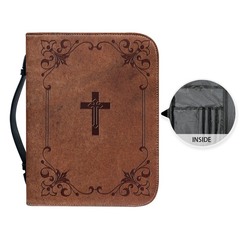 Title 6, Printed Pu Slipcover Clutch Cross Church Book C...