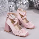 Womens Plus-size High-heeled Shoes With A Bow view 3