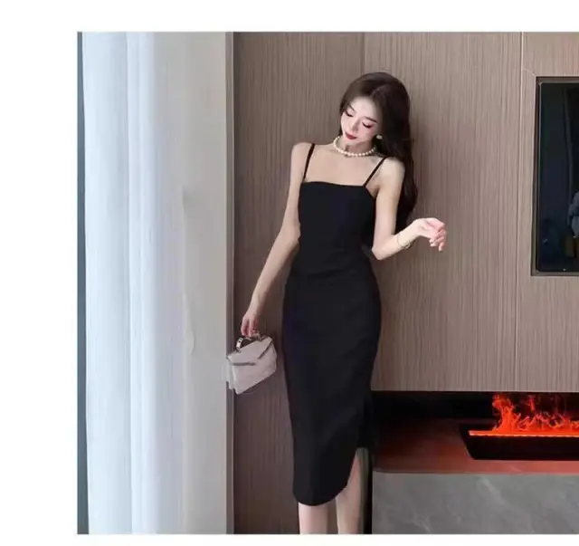 New Sexy Bodycon Slip Dress For Layering Black - Shop at LoveMi