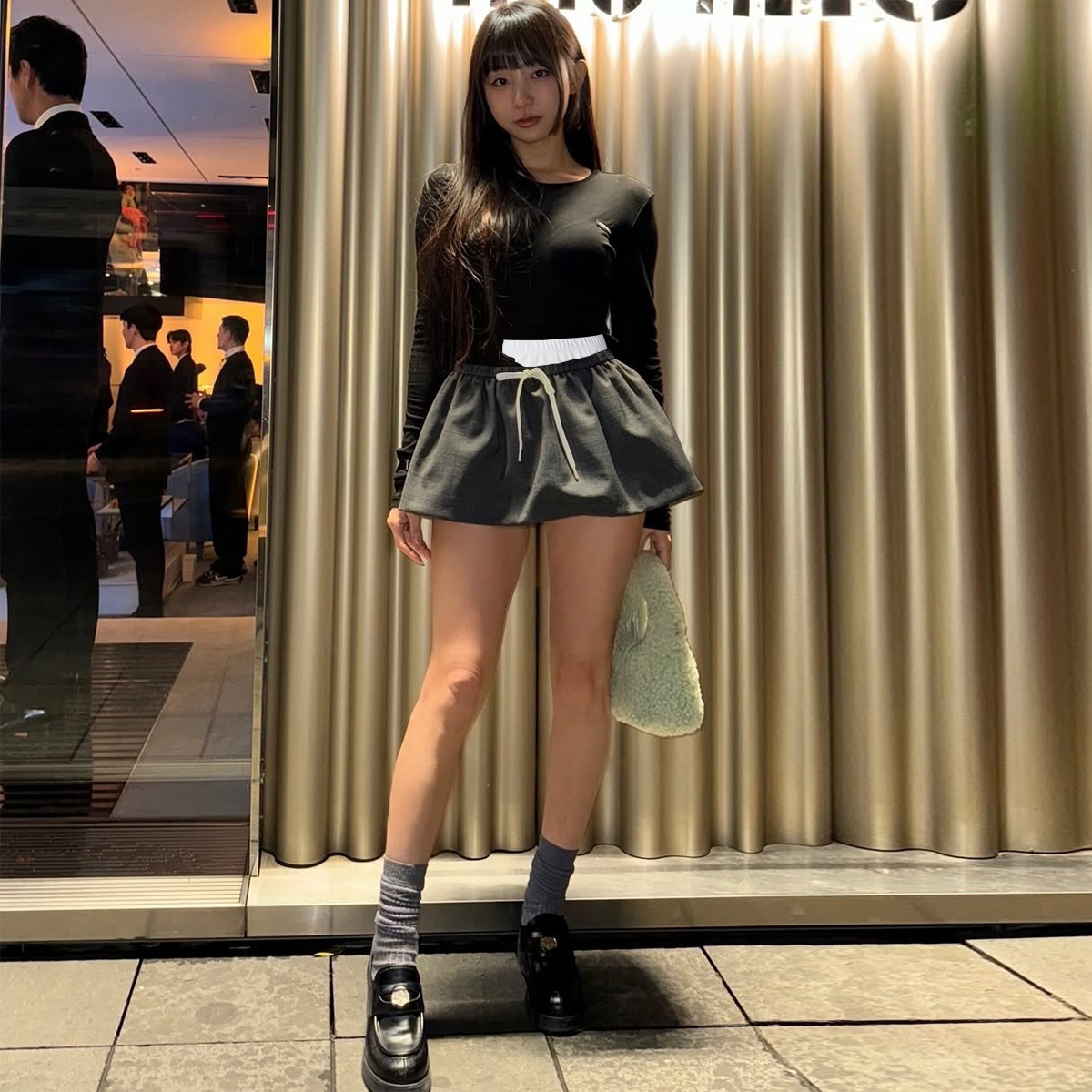 Patchwork Color-Block Skirt Women's