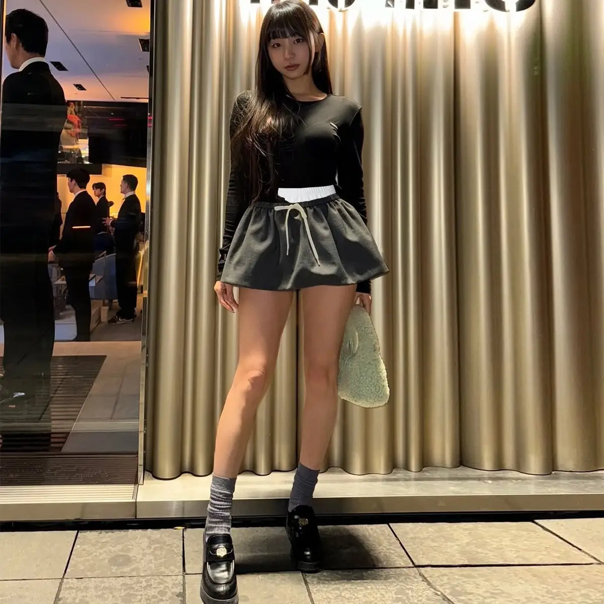 Patchwork Color-Block Skirt Women's
