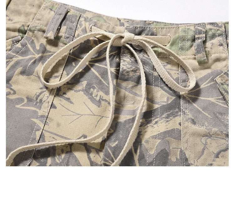 Men's Fashion High Street Retro Multi-pocket Camouflage Outdoor Overalls