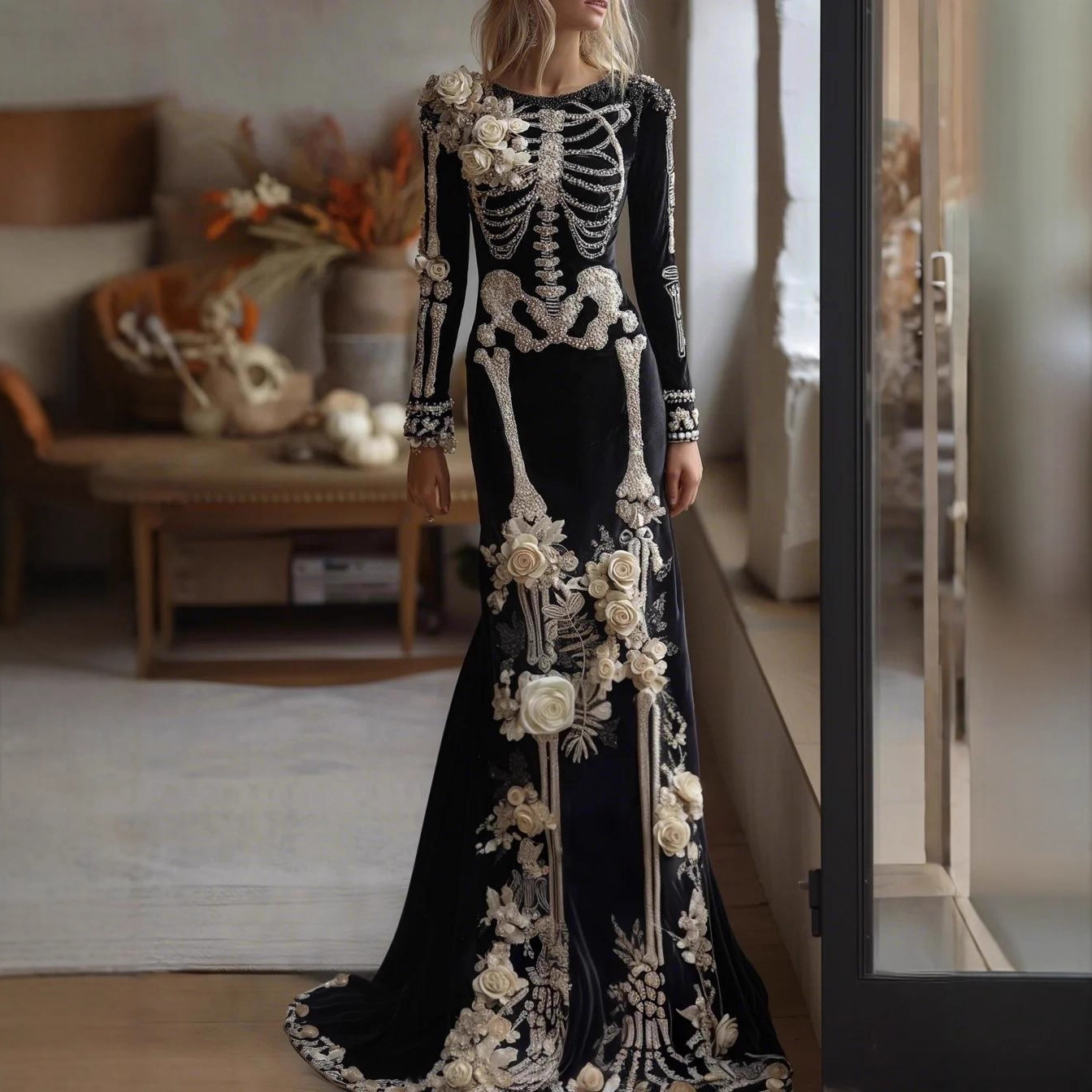 Elegant Long Dress For European And American Socialites For Halloween