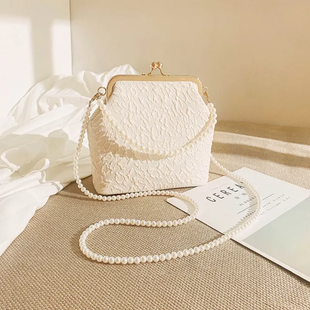 Pearl Tote Mini Chain Crossbody Bag Beige - Shop at LoveMi