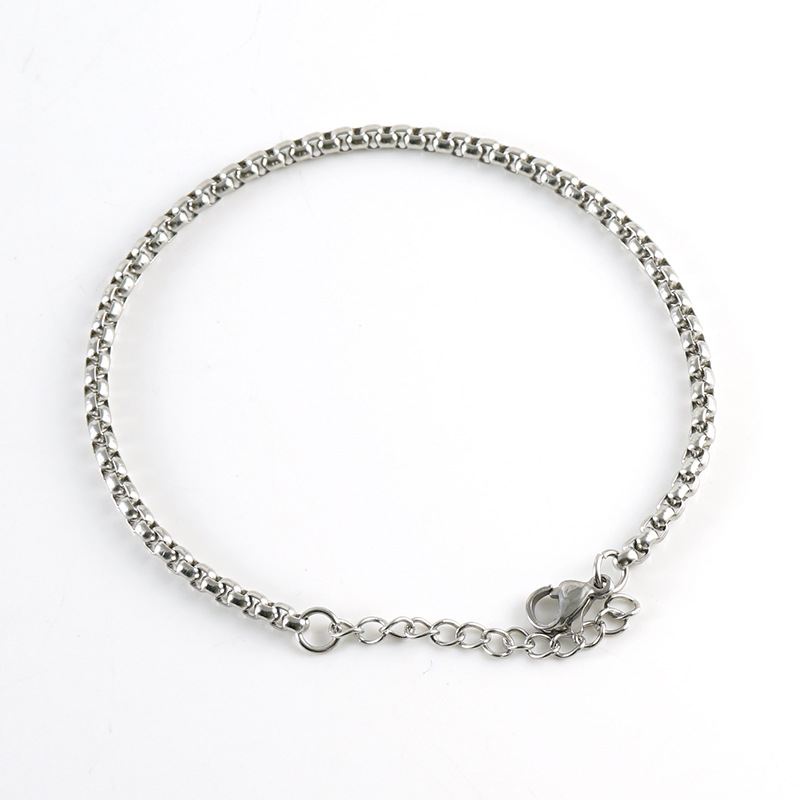 Titanium Steel Square Pearl Chain Trendy Cool Hip Hop Men And Women