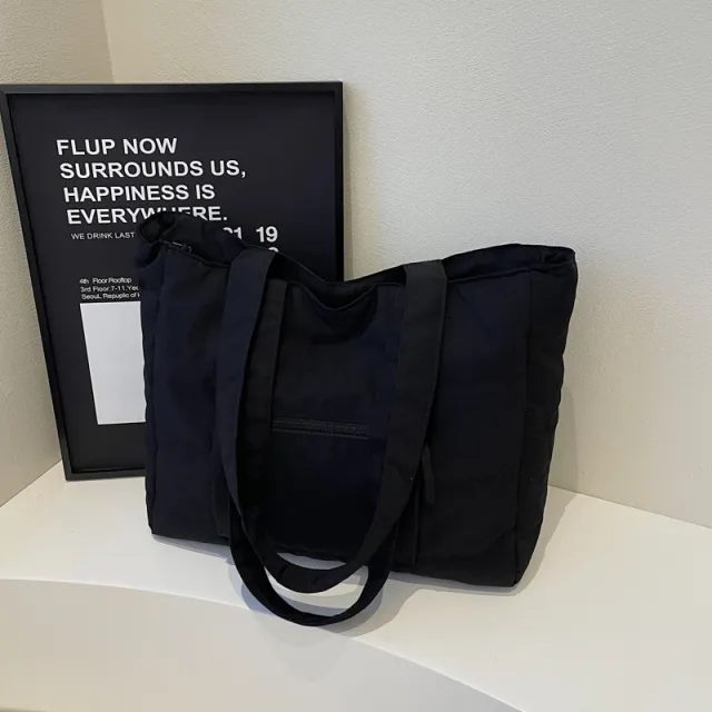 Large Capacity Female Solid Color Single shoulder Bag Black - Shop at LoveMi