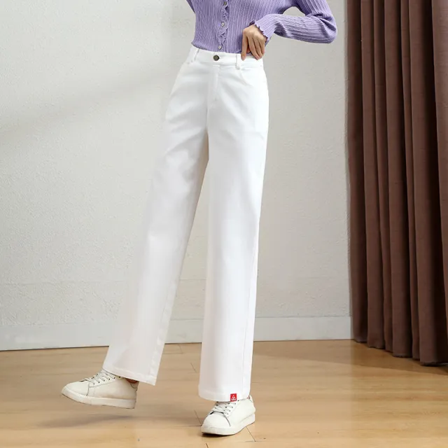 Women's Pants Korean style High Waist Slimming Cropped Pants White - Shop at LoveMi