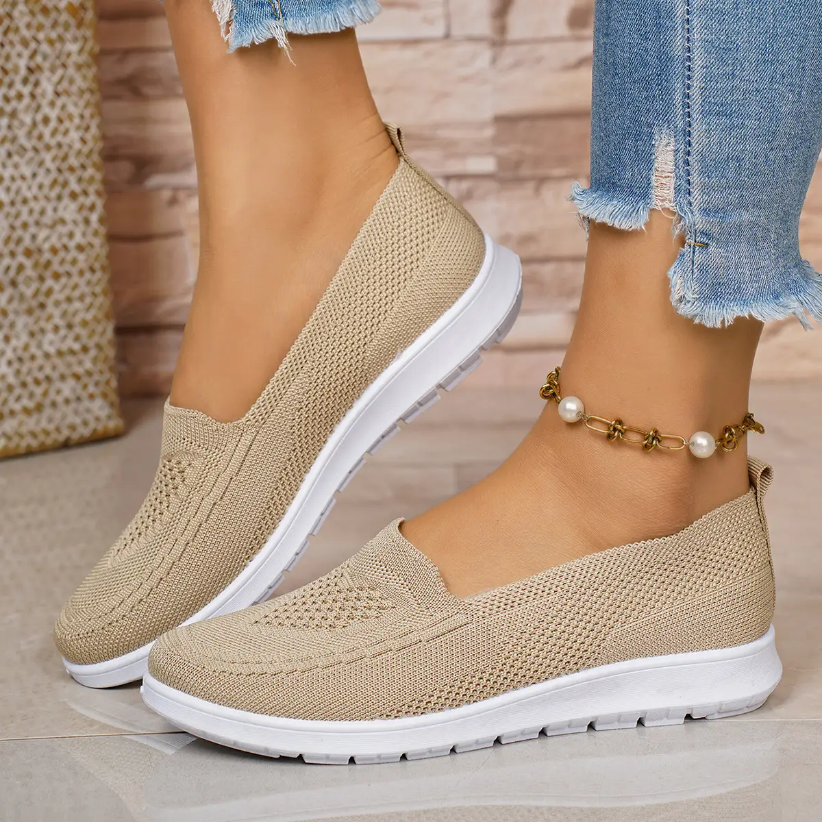 Flyknit Shoes Casual Loafers Foreign Trade Soft Soles