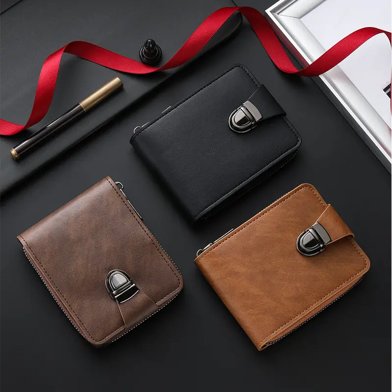 New Mens Short Wallet Vintage Style