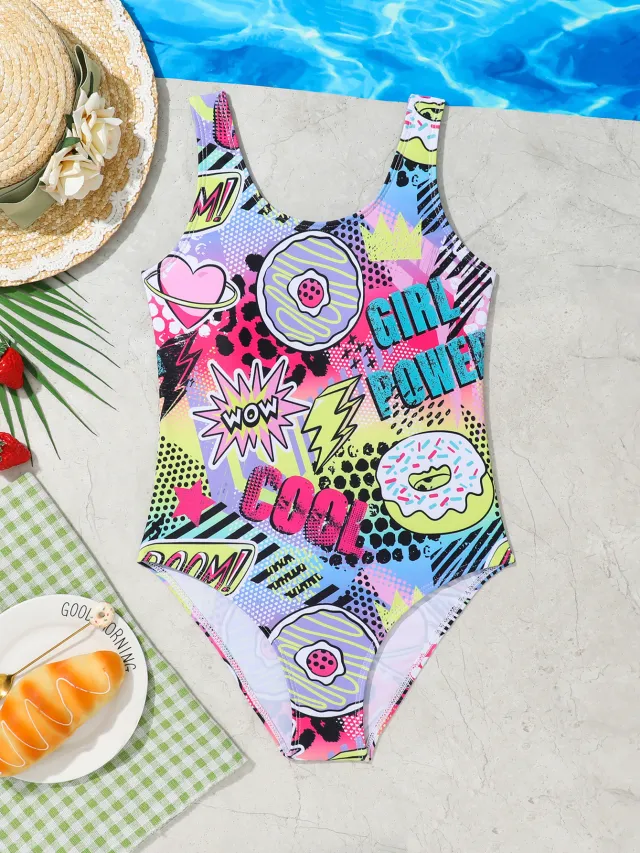 Cute One piece Swimsuit For Children And Girls Picture Color 150 - Shop at LoveMi