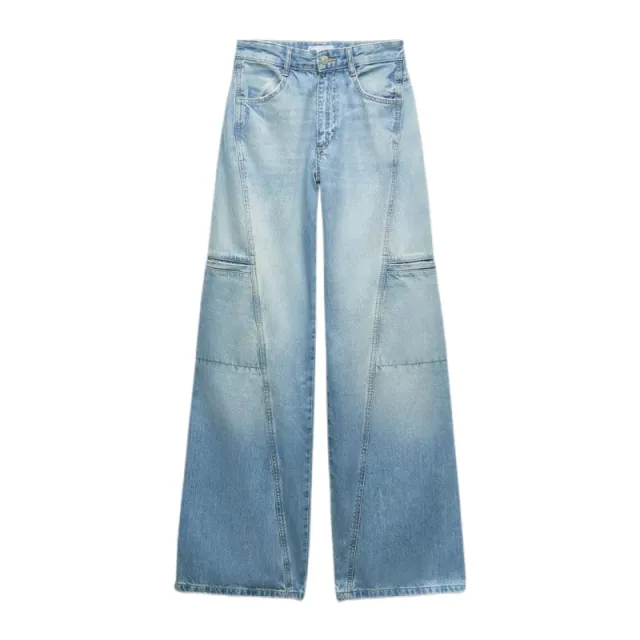 Women's Fashion Denim Straight leg Trousers Blue - Shop at LoveMi