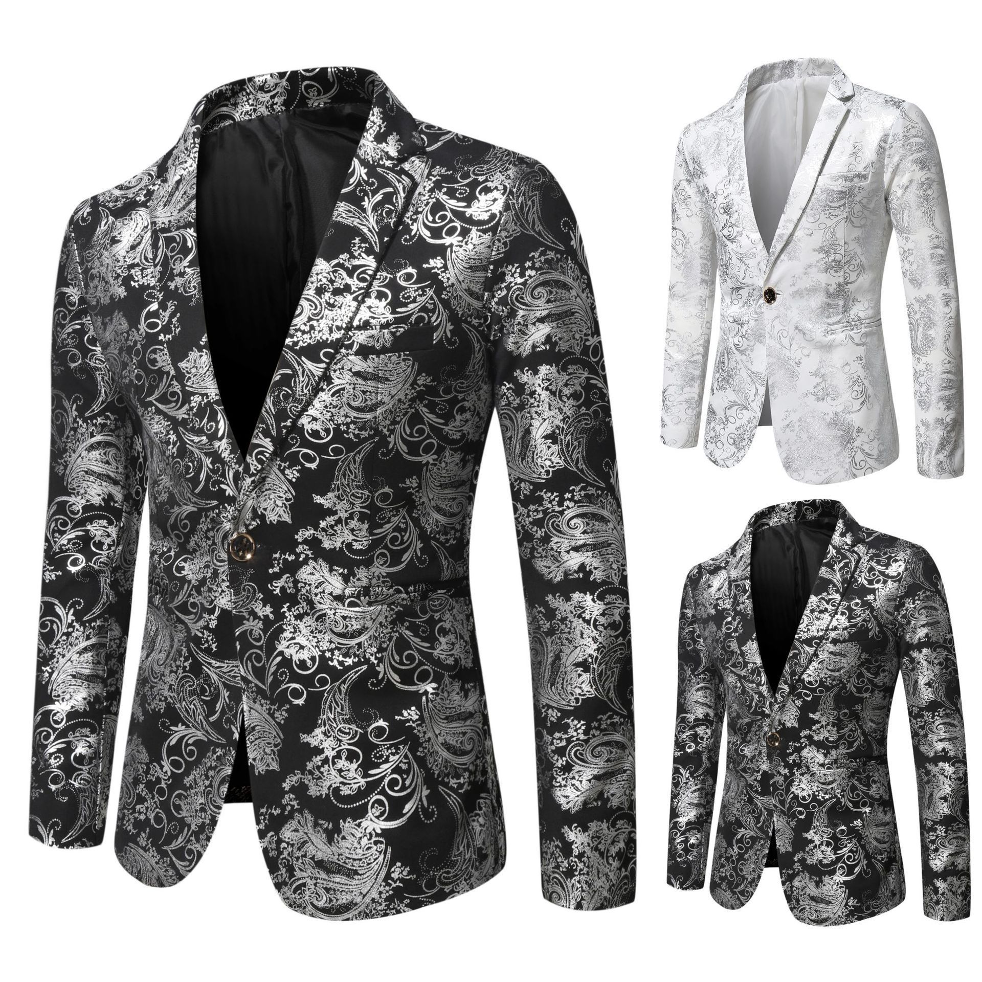 Autumn New Men's Slim Fit Casual Stage Performance Suit Jacket
