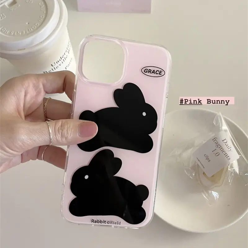 Cute Bow Rabbit Phone Case Double Layer