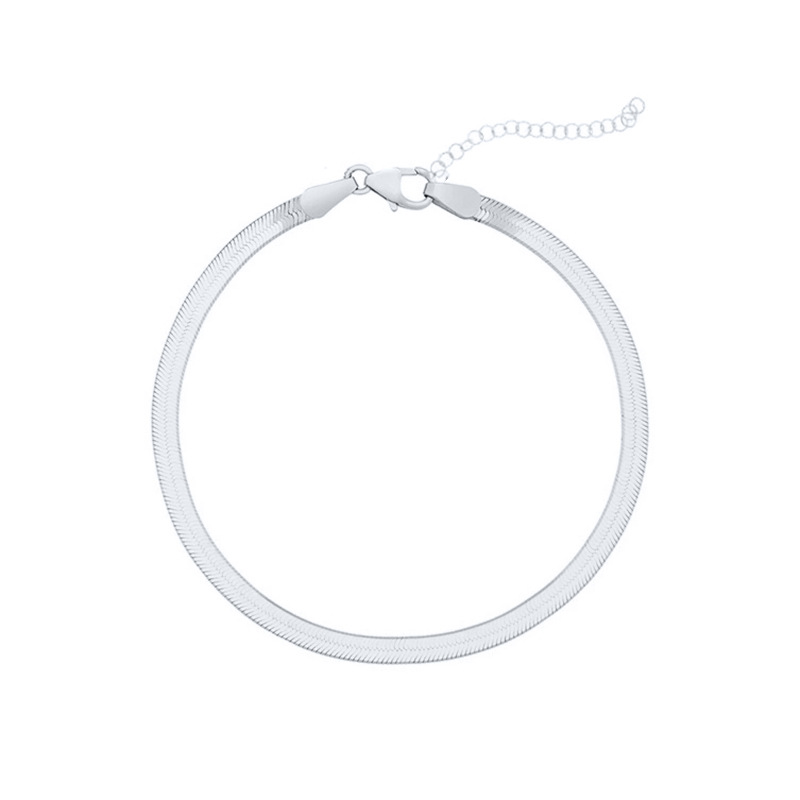 S925 Sterling Silver Flat Snake Creative Women Bracelet