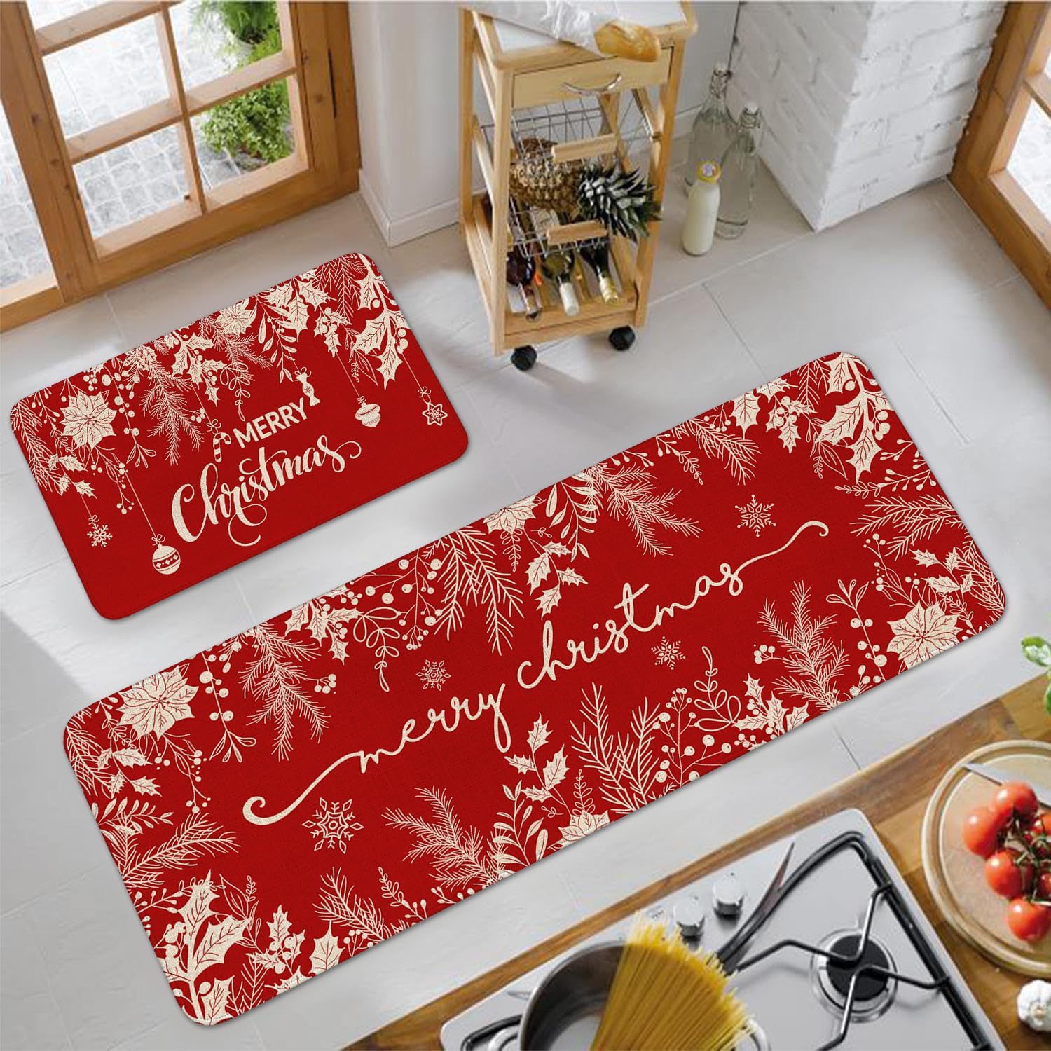 Title 4, Christmas Strip Kitchen Pad Household Wear-resi...