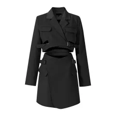 Suit Jacket High Waist Skirt Skirt One-piece Suit - Black - View 1