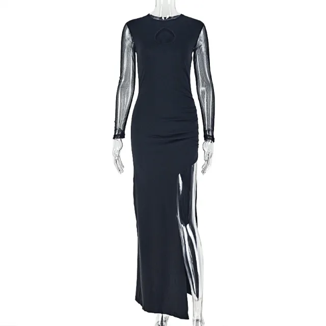 Round Neck Design Long Sleeve Trendy Dress Black - Shop at LoveMi
