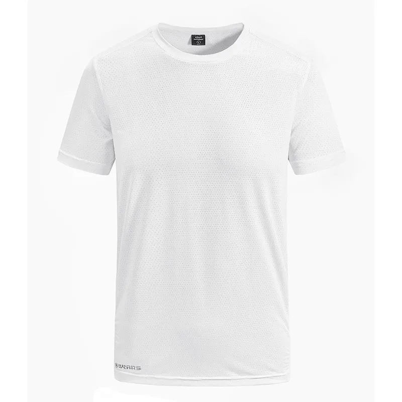 Quick-drying Crew Neck Loose Breathable Casual Sports Top - 8921 White
