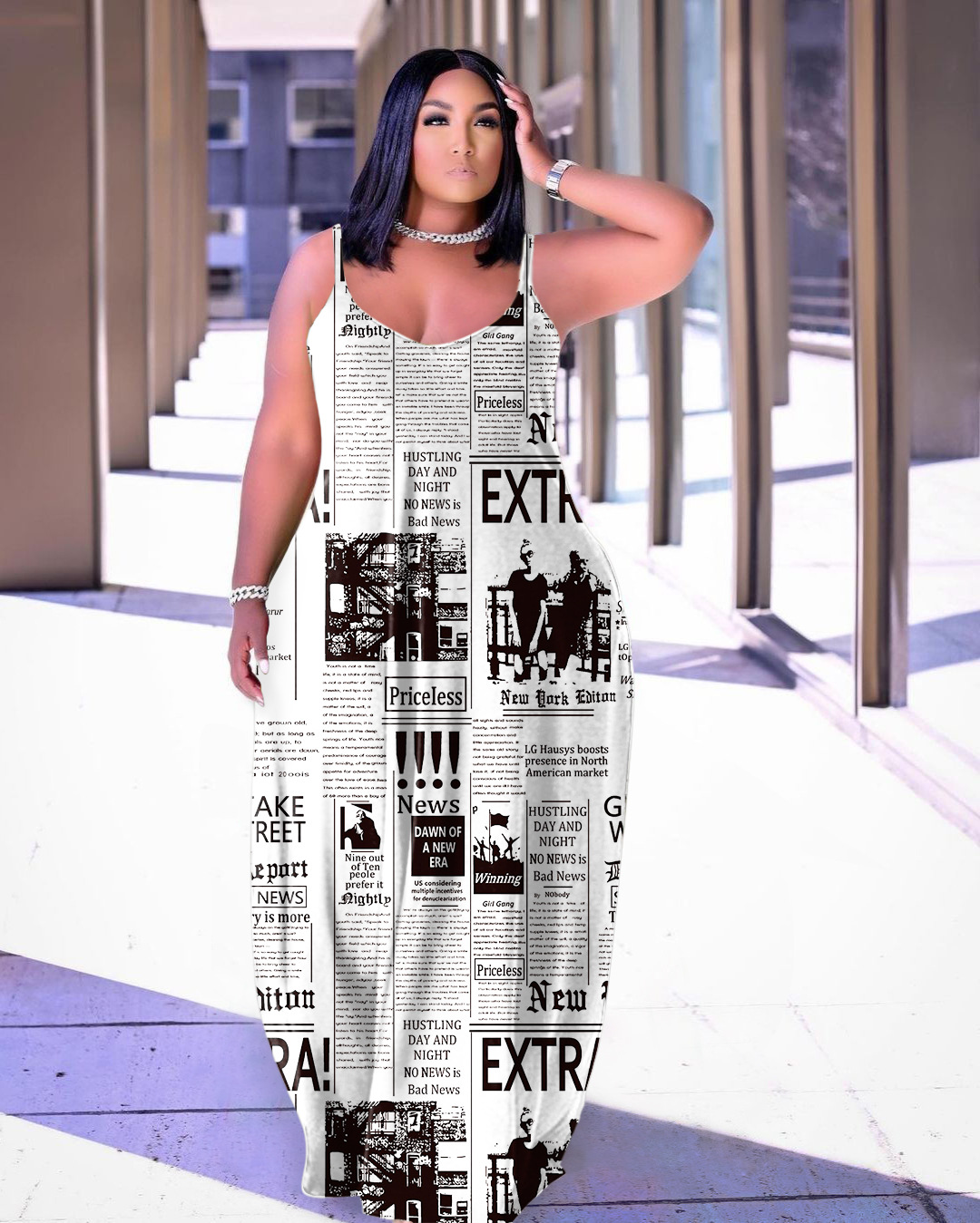 Summer Cool Spaghetti-strap Floral Print Dress