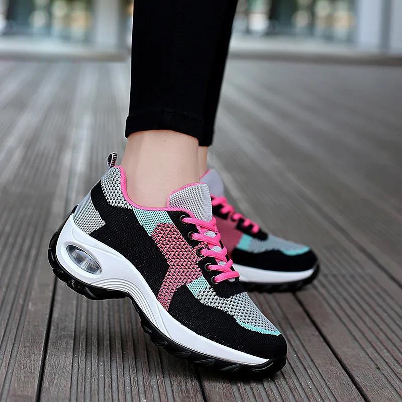 Womens Breathable Mesh Air-Cushioned Sneakers