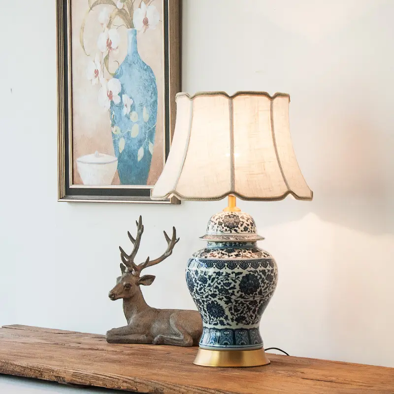 New Chinese Table Lamp Blue And White