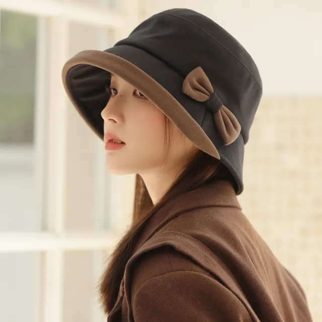 Autumn And Winter New Bow Hat For Women Black - Shop at LoveMi