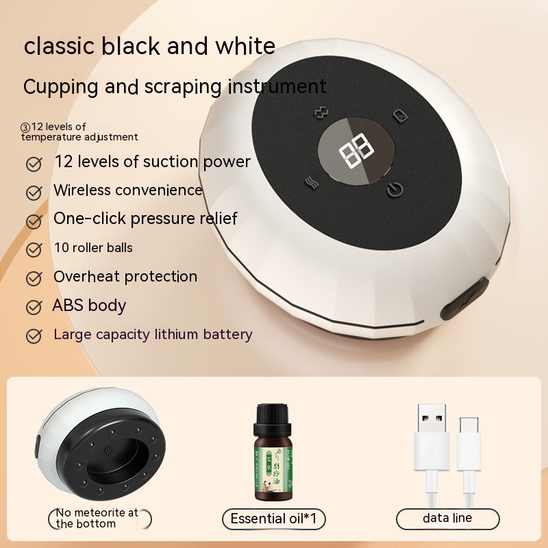 Electric Stone Scraping Meridian Dredging Heating Whole Body Massage Instrument Wireless Cupping 7