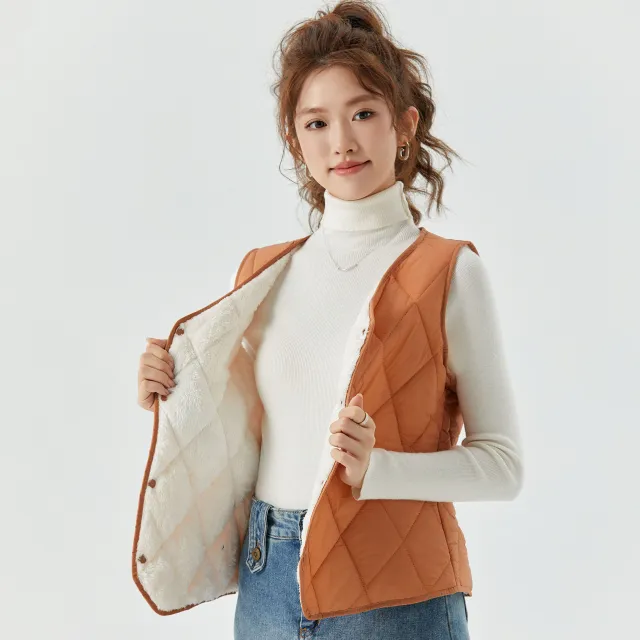 Women's Short Autumn And Winter Velvet Vest Plucked Rose Gold - Shop at LoveMi