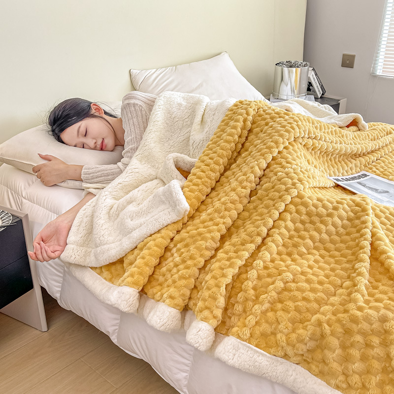 Jacquard Blanket AB Version Lambswool Blanket Thickened Leisure