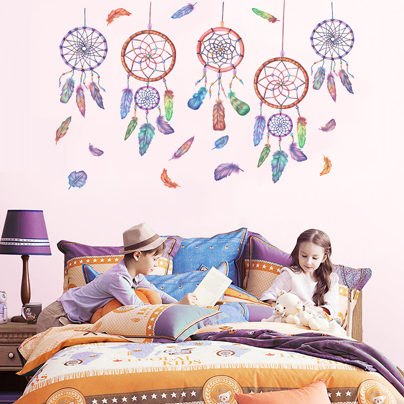 Title 8, Wall Stickers Wind Chimes Feather Romantic And ...