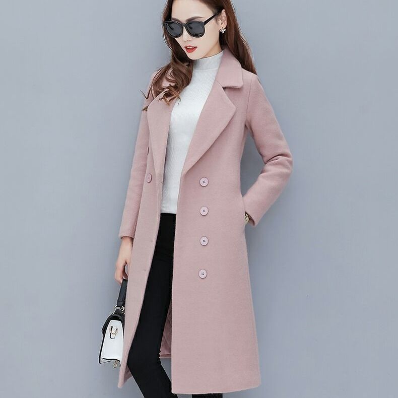 Woolen Coat Women's Mid-length Minimalist Long Sleeve