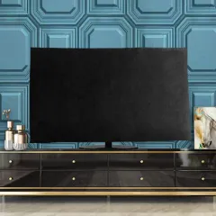 Velvet Fabric-inch LCD TV Cover Towel - Black - View 1