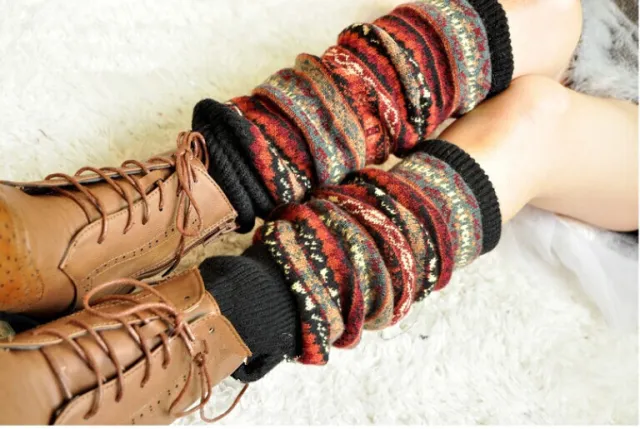 Fluorescent Thickened Camouflage Wool Autumn And Winter Boots Leg Gaurd Set Black - Shop at LoveMi