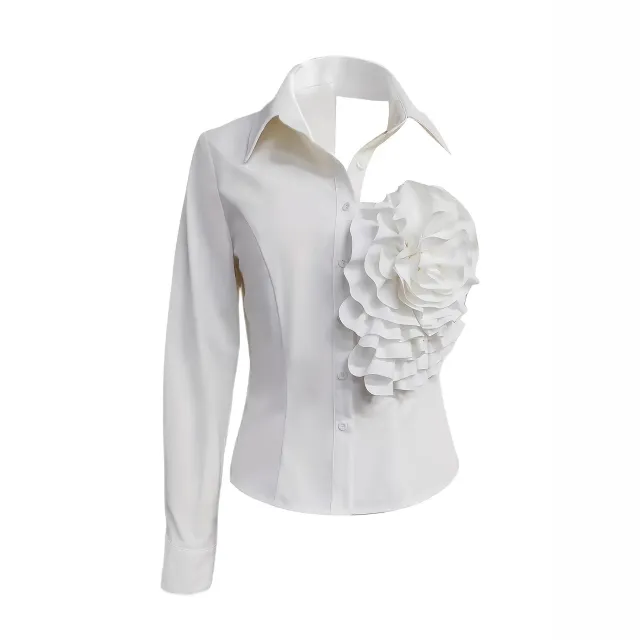 White Blouse With A One shoulder TOP White - Shop at LoveMi