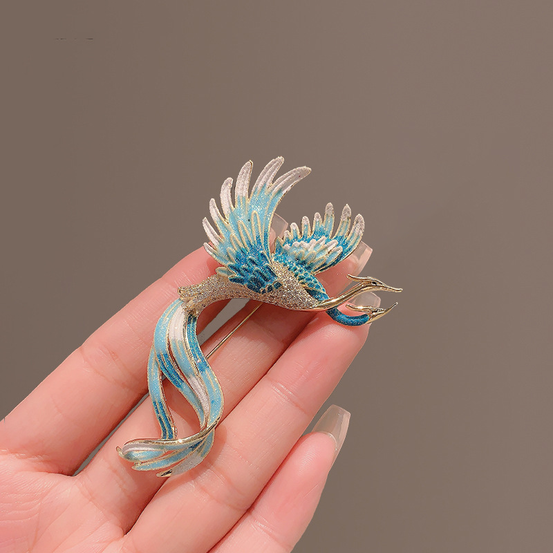 Chinese-style Phoenix Coming And Presenting Brooch High-end Sense Of Luxury