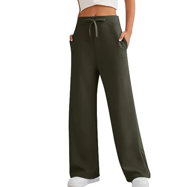 Women's Autumn Leisure Loose Wide leg Pants Army Green - Shop at LoveMi