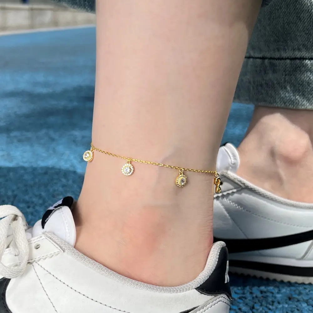 S925 Sterling Silver Unlimited Symbol Anklet Inlaid