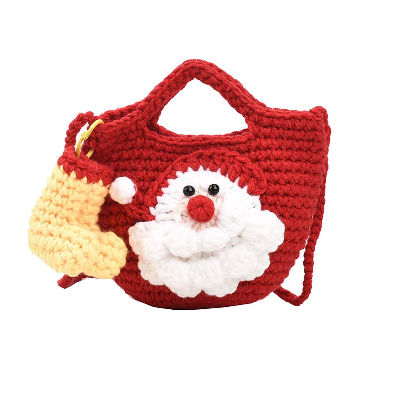 Fashion All-match Shoulder Bag Santa Claus Finished Bag - Red