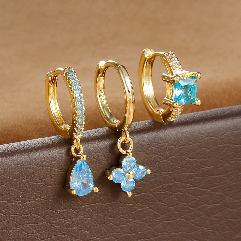 Water Drop Four-leaf Flower Cute Animal Stud Earrings