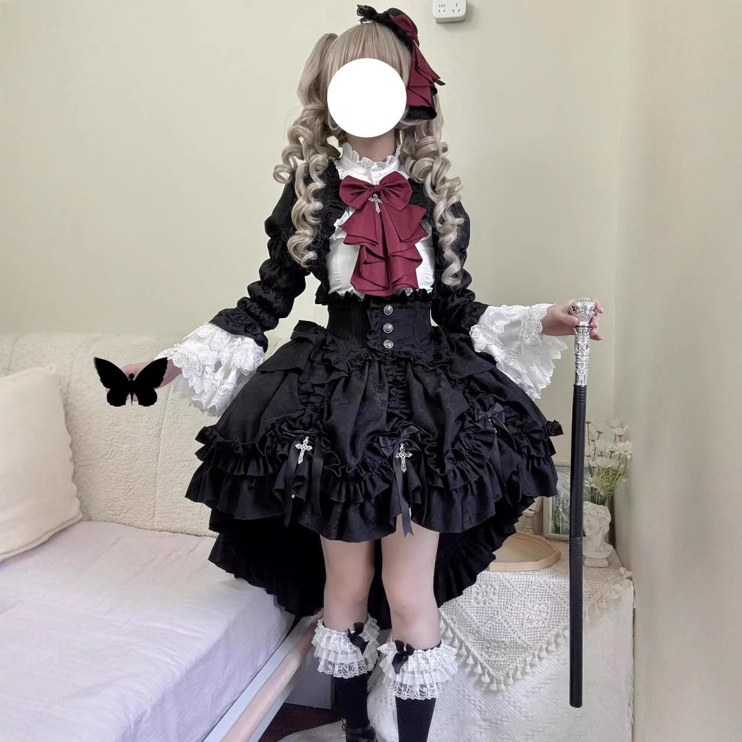 Court Style Coat Waist-tight Slimming Shirt Pettiskirt Three-piece Set