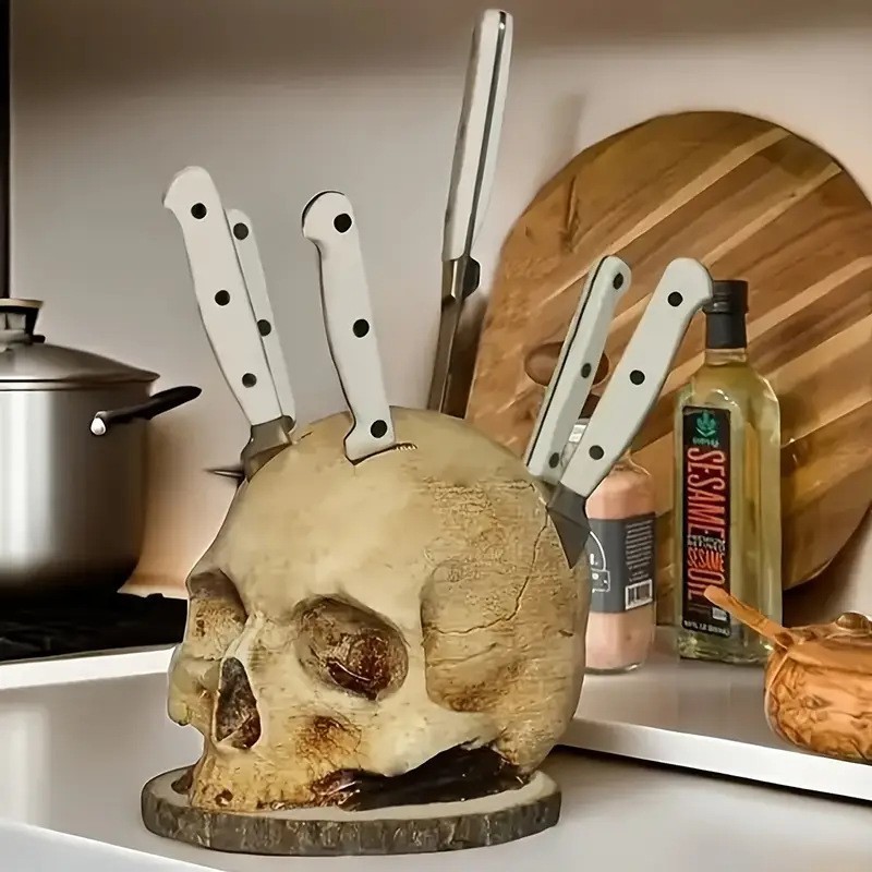 Creative Kitchen Skull Knife Holder