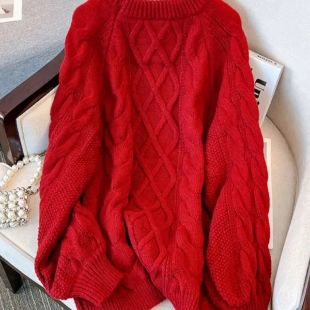 Japanese Loose Casual Sweater Women Red - Shop at LoveMi