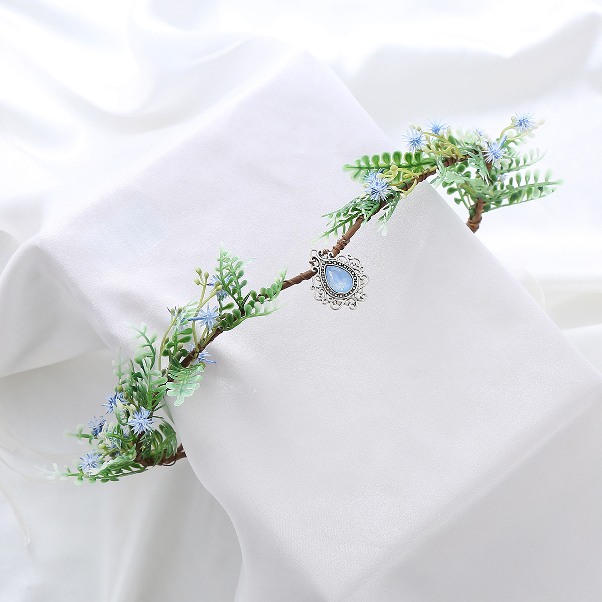 Title 9, Handmade Mori Style Flower Crown Headband Weddi...