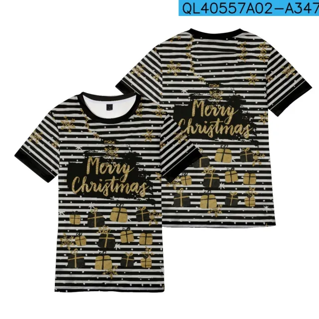 Women's Creative Striped Printed Round Neck T shirt 3 Pattern A347 - Shop at LoveMi