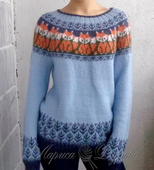Women's Round Neck Multicolor Loose Fashion Pullover Sweater Style333 - Shop at LoveMi
