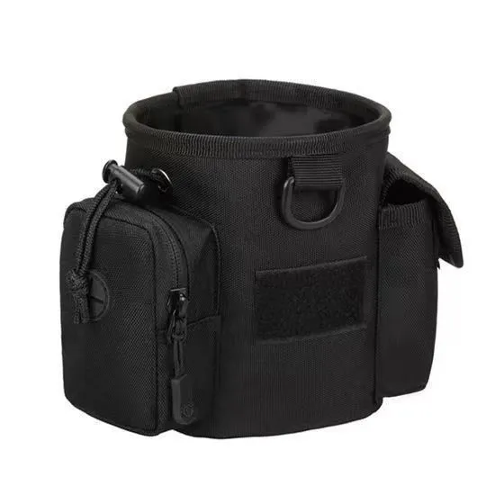 Outdoor Camouflage Hiking Key Waist Bag - Black